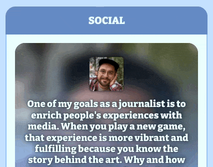 an animated gif scrolling through the social flavor of Scoopy
